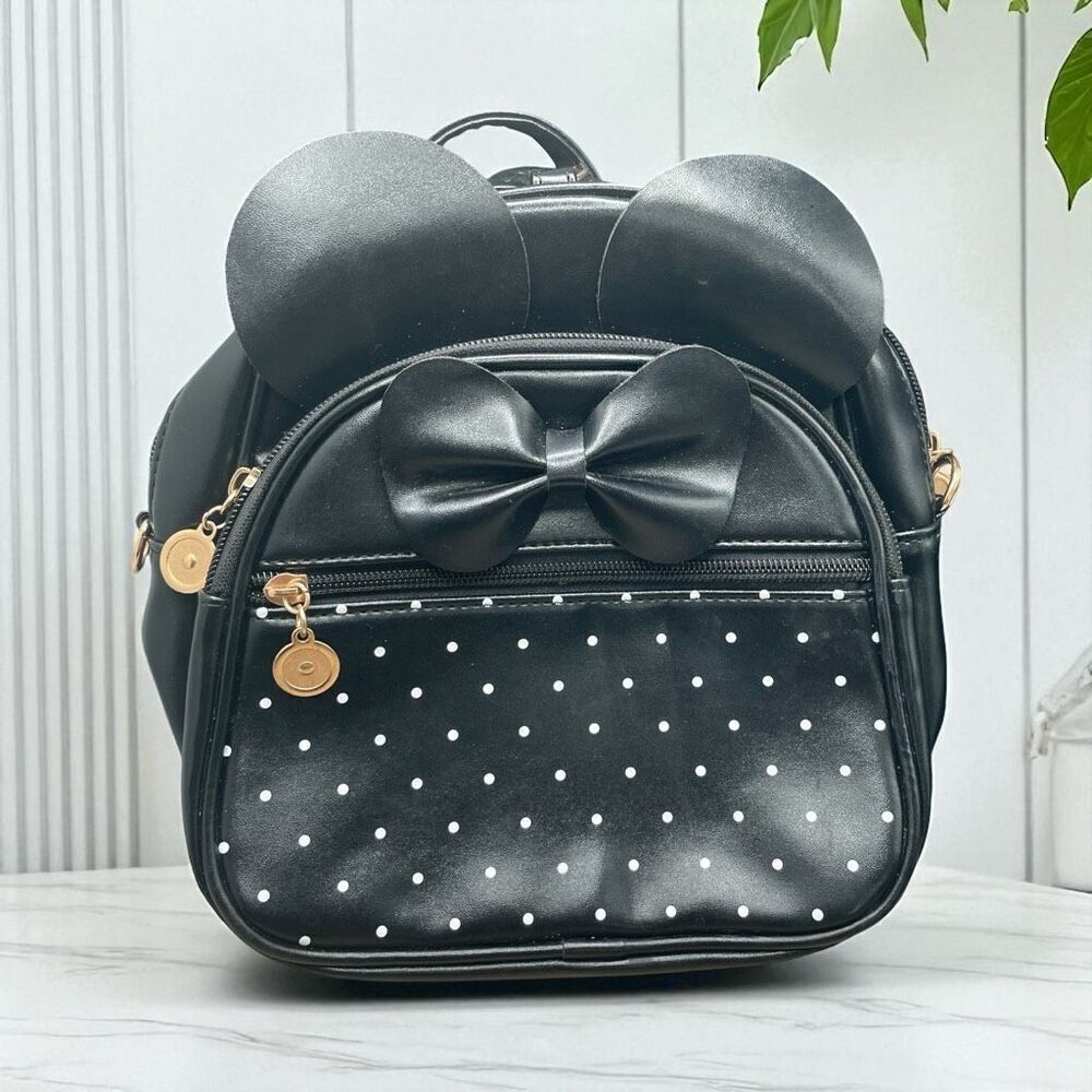 Little Minnie Mouse Bow Black Back Pack
